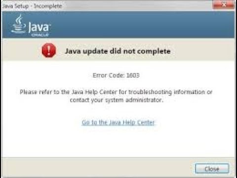 Java Install Did Not Complete 1618